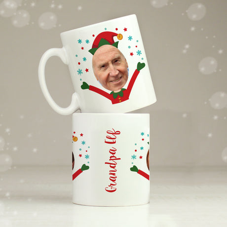 Personalised Photo Upload Christmas Elf Mug - Mugs at Gift Moments