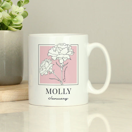 Personalised Birth Flower Mug Default Title - Mugs at Gift Moments