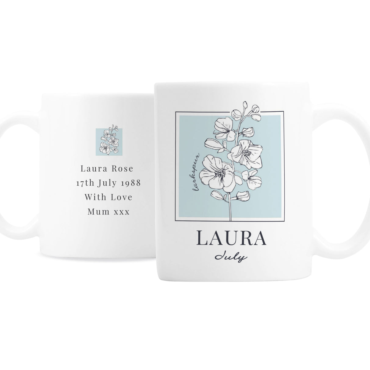 Personalised Birth Flower Mug - Mugs at Gift Moments