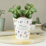 Personalised Wild Flowers Plant Pot Default Title - Pots & Planters at Gift Moments