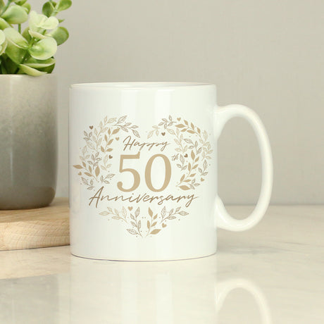 Personalised 50th Golden Wedding Anniversary Mug - Mugs at Gift Moments