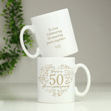 Personalised 50th Golden Wedding Anniversary Mug - Mugs at Gift Moments