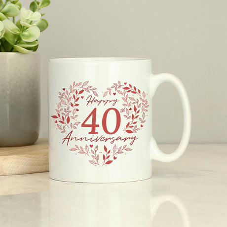 Personalised 40th Ruby Wedding Anniversary Mug - Mugs at Gift Moments