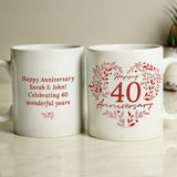 Personalised 40th Ruby Wedding Anniversary Mug - Mugs at Gift Moments