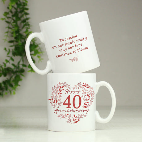 Personalised 40th Ruby Wedding Anniversary Mug - Mugs at Gift Moments