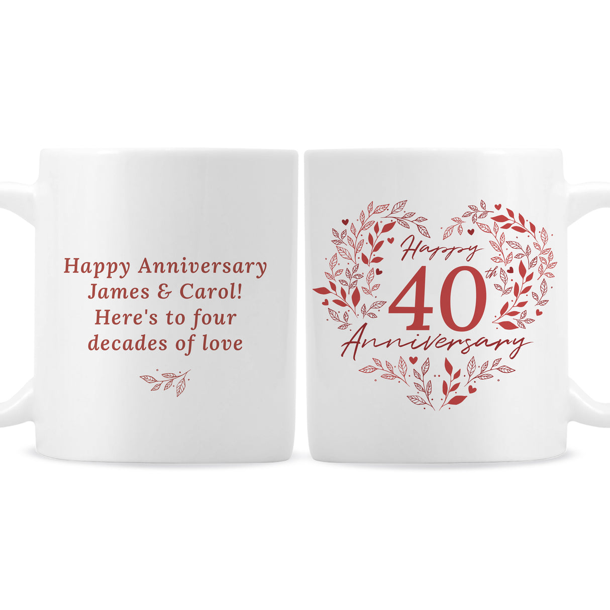 Personalised 40th Ruby Wedding Anniversary Mug - Mugs at Gift Moments