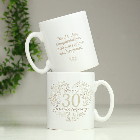 Personalised 30th Pearl Wedding Anniversary Mug - Mugs at Gift Moments