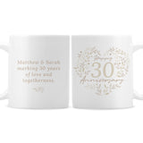 Personalised 30th Pearl Wedding Anniversary Mug - Mugs at Gift Moments