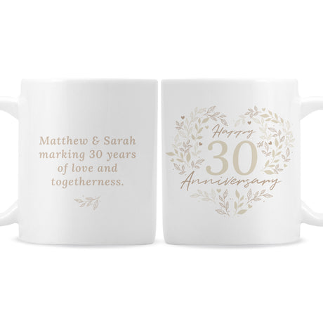 Personalised 30th Pearl Wedding Anniversary Mug - Mugs at Gift Moments