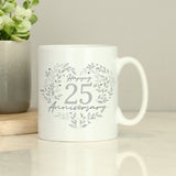 Personalised 25th Silver Wedding Anniversary Mug - Mugs at Gift Moments