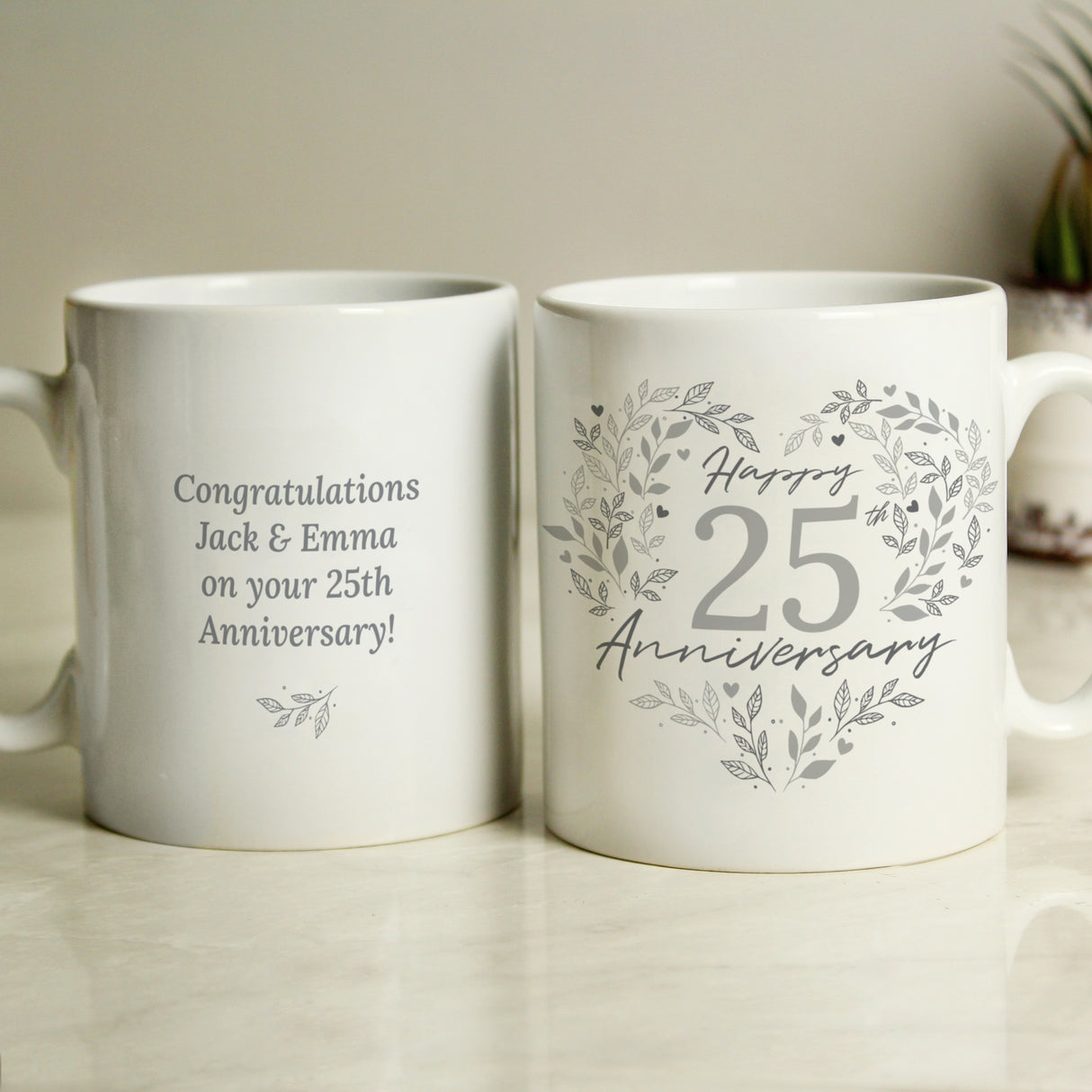 Personalised 25th Silver Wedding Anniversary Mug - Mugs at Gift Moments