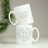 Personalised 25th Silver Wedding Anniversary Mug - Mugs at Gift Moments