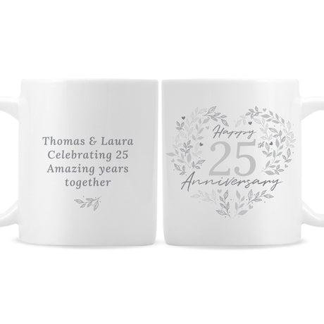 Personalised 25th Silver Wedding Anniversary Mug - Mugs at Gift Moments