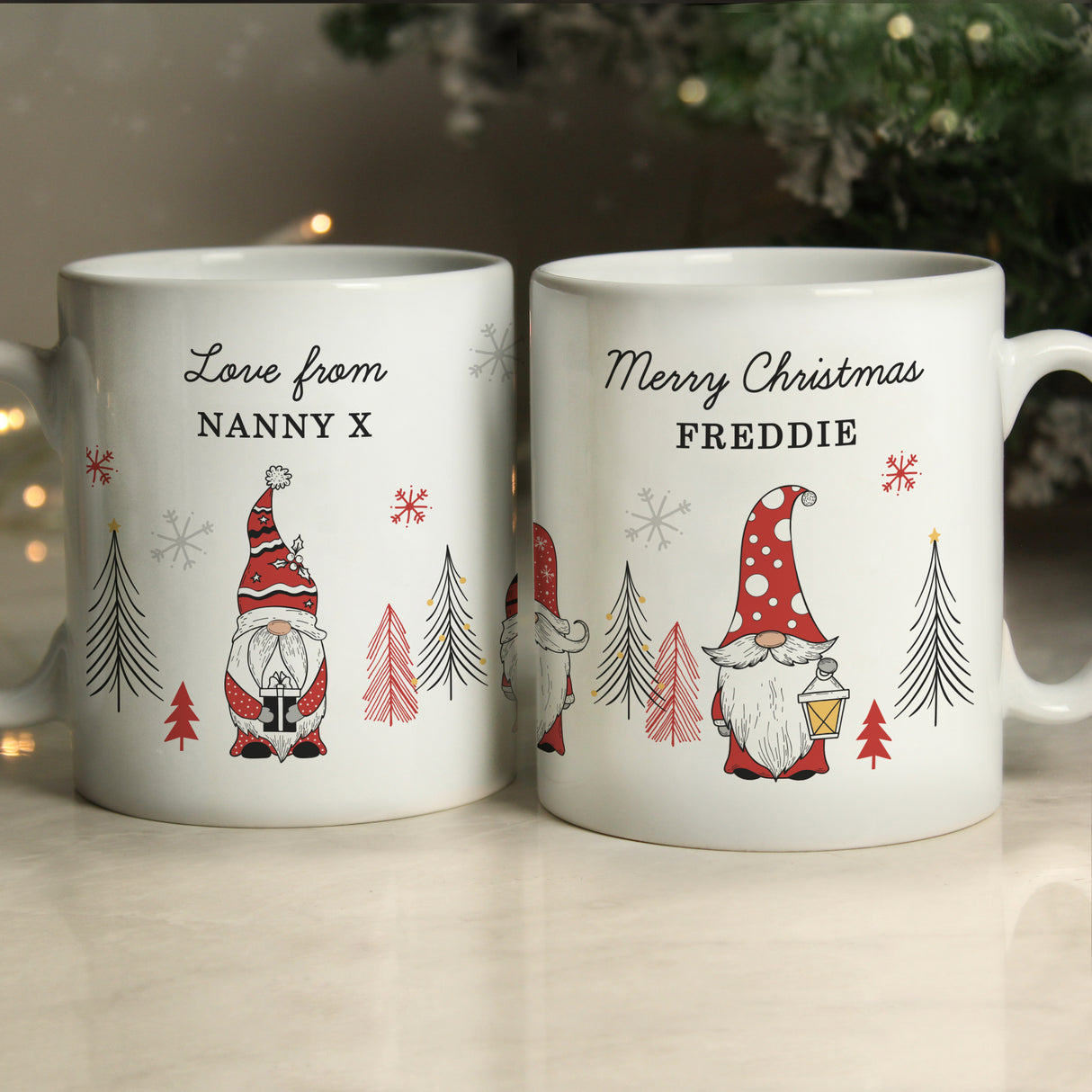 Personalised Christmas Gonk Pattern Mug Default Title - Mugs at Gift Moments