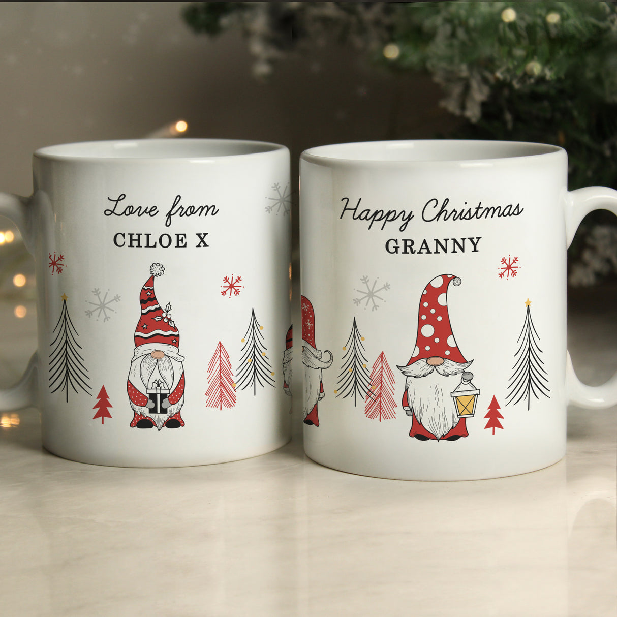 Personalised Christmas Gonk Pattern Mug - Mugs at Gift Moments