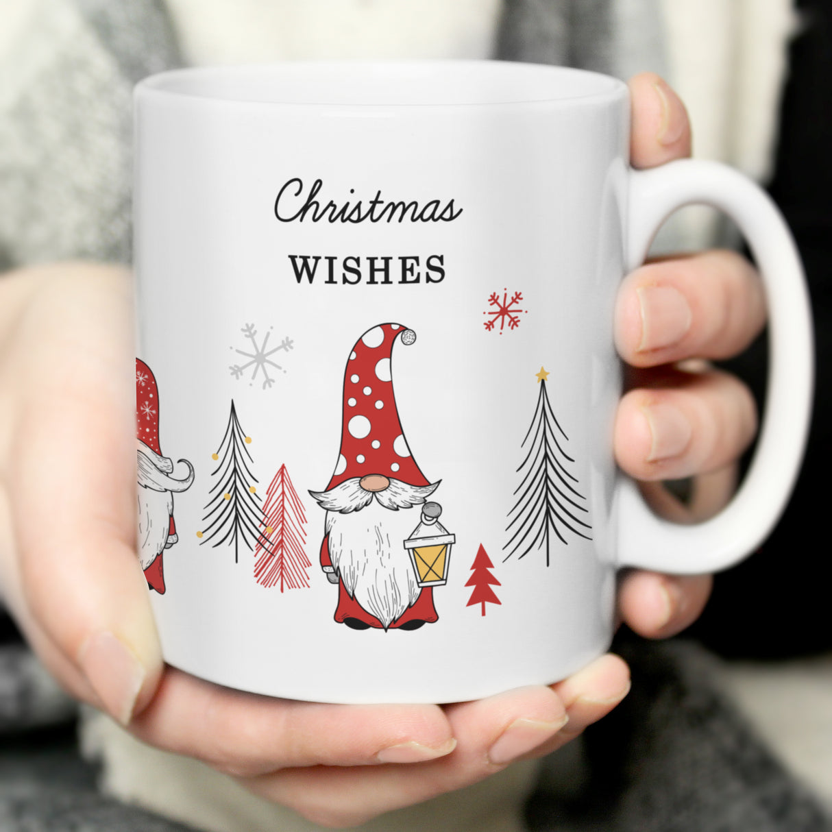 Personalised Christmas Gonk Pattern Mug - Mugs at Gift Moments