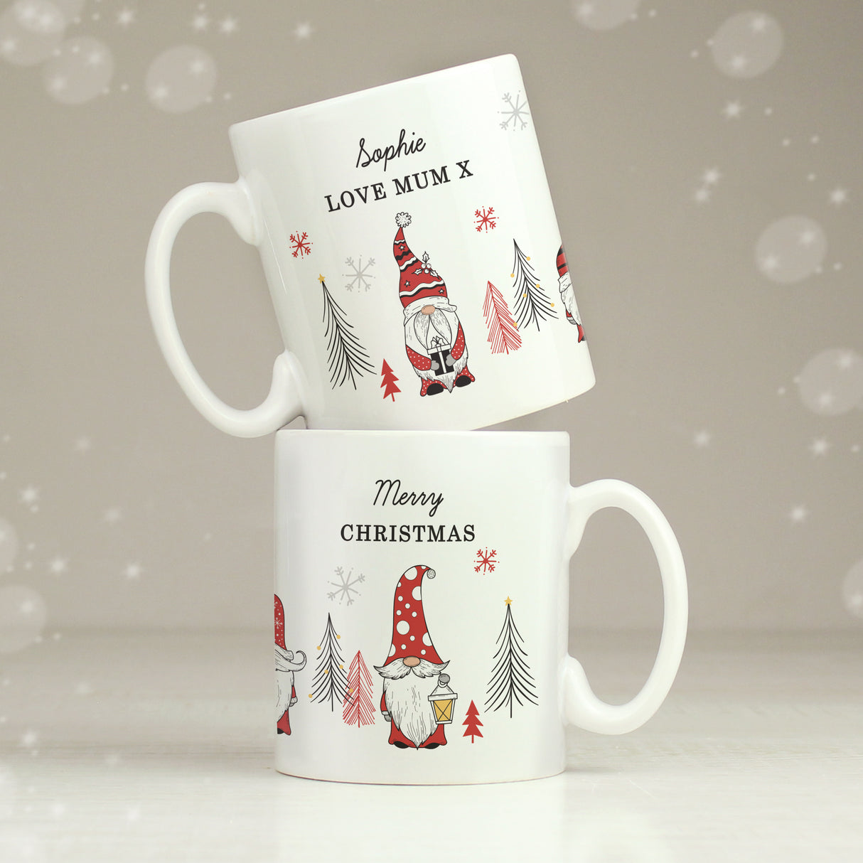 Personalised Christmas Gonk Pattern Mug - Mugs at Gift Moments