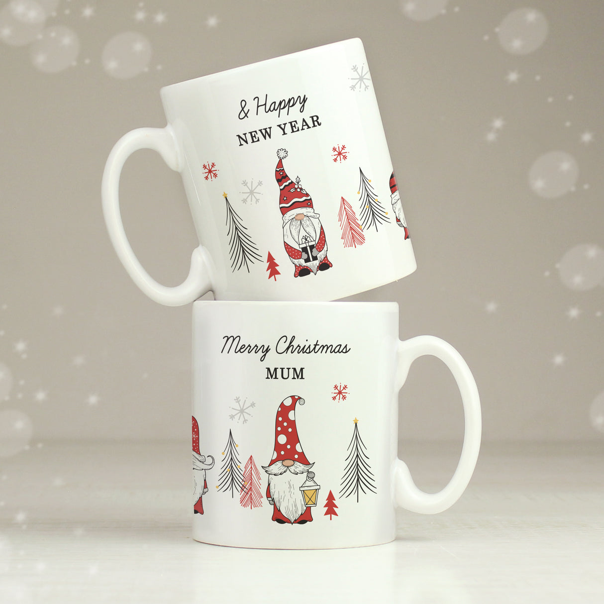 Personalised Christmas Gonk Pattern Mug - Mugs at Gift Moments