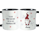 Personalised Gonk Family Black Handled Christmas Mugs - Mugs at Gift Moments