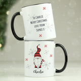 Personalised Gonk Family Black Handled Christmas Mugs - Mugs at Gift Moments