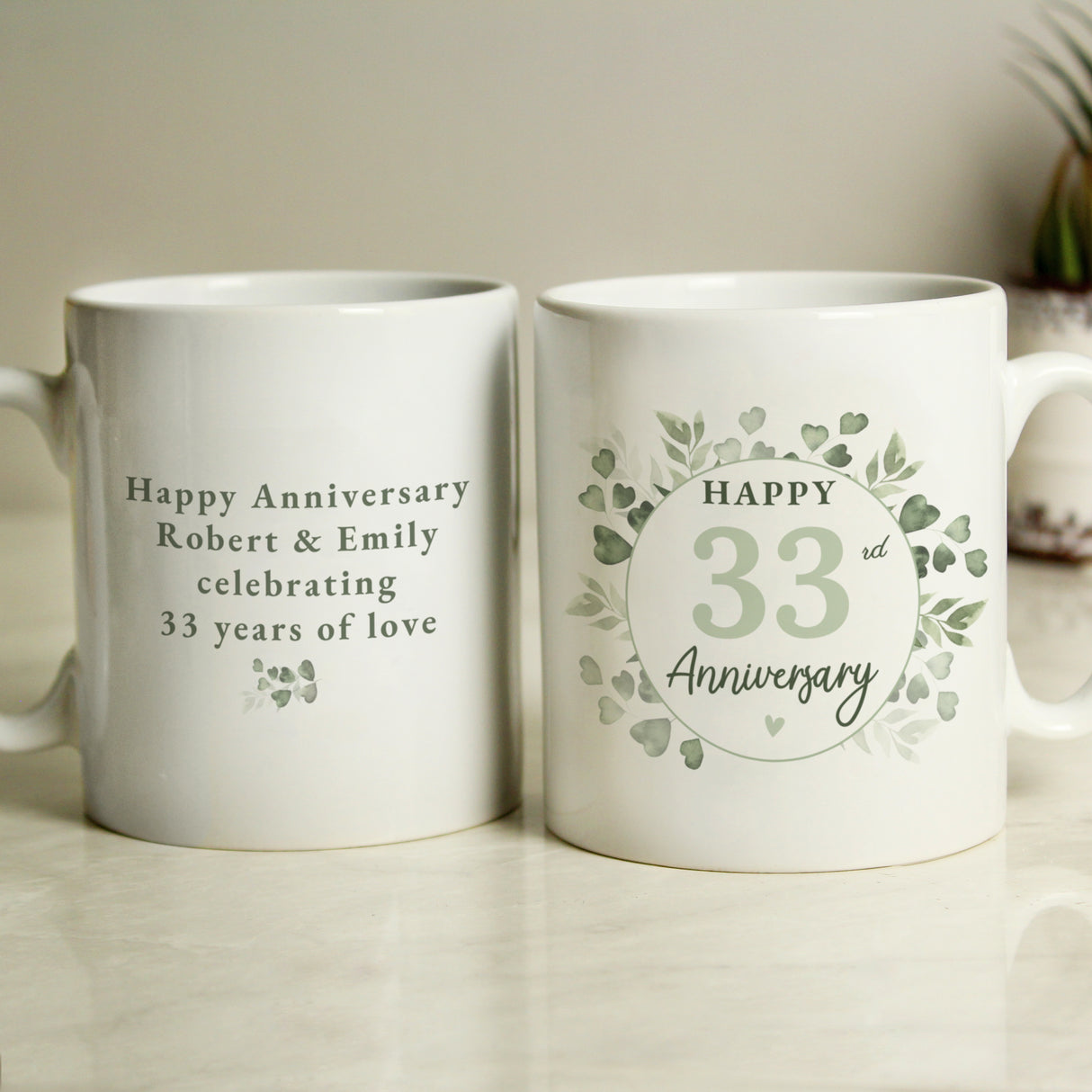 Personalised Botanical Anniversary Mug - Mugs at Gift Moments