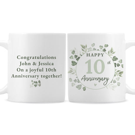 Personalised Botanical Anniversary Mug - Mugs at Gift Moments