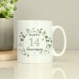 Personalised Botanical Anniversary Mug - Mugs at Gift Moments