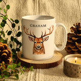 Personalised Watercolour Stag Mug Default Title - Mugs at Gift Moments