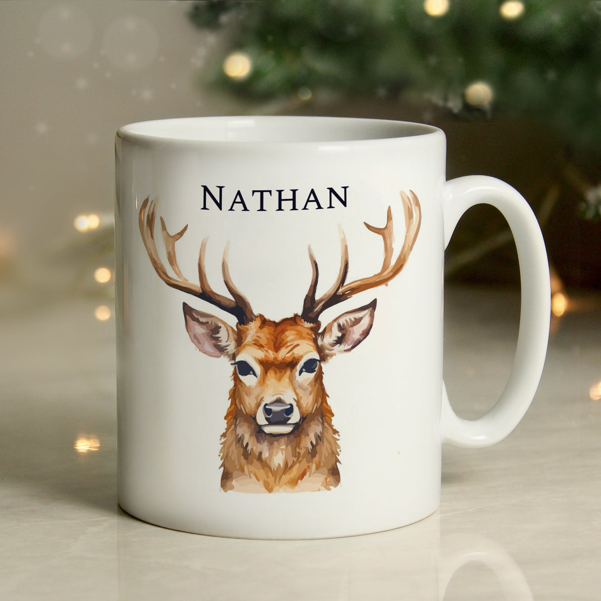 Personalised Watercolour Stag Mug - Mugs at Gift Moments