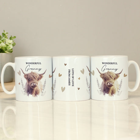 Personalised Highland Cow Mug - Mugs at Gift Moments