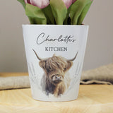 Personalised Highland Cow Plant Pot Default Title - Vases & Plant Pots at Gift Moments