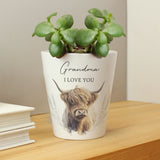 Personalised Highland Cow Plant Pot - Vases & Plant Pots at Gift Moments