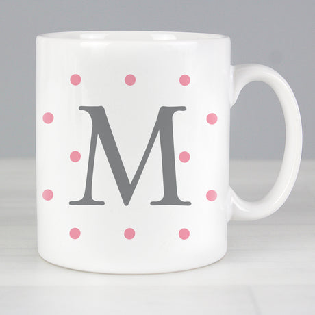 Personalised Monogram Pink Spot Mug Default Title - Mugs at Gift Moments