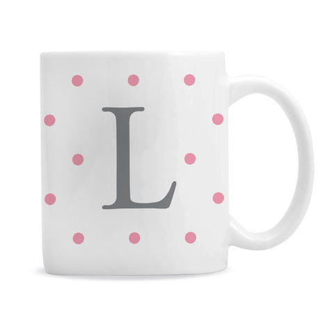 Personalised Monogram Pink Spot Mug - Mugs at Gift Moments