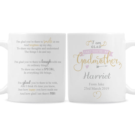 Personalised I Am Glad... Godmother Mug - Mugs at Gift Moments