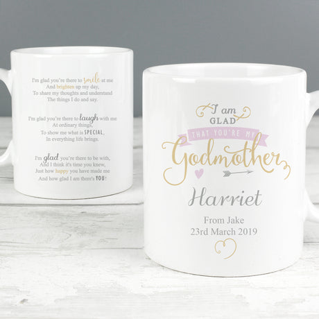 Personalised I Am Glad... Godmother Mug - Mugs at Gift Moments