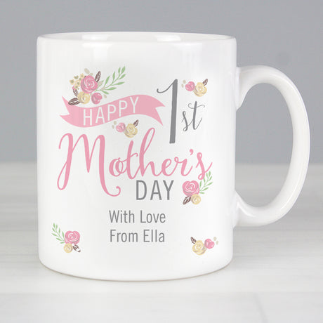 Personalised Floral Bouquet 1st Mothers Day Mug Default Title - Mugs at Gift Moments