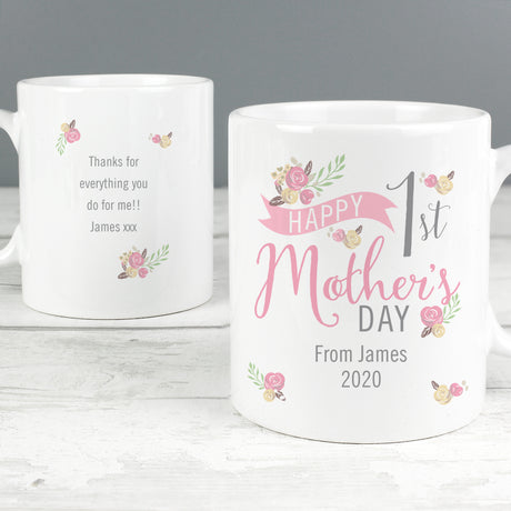 Personalised Floral Bouquet 1st Mothers Day Mug - Mugs at Gift Moments