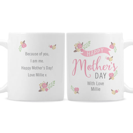 Personalised Floral Bouquet Mothers Day Mug - Mugs at Gift Moments