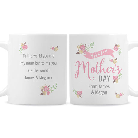 Personalised Floral Bouquet Mothers Day Mug - Mugs at Gift Moments