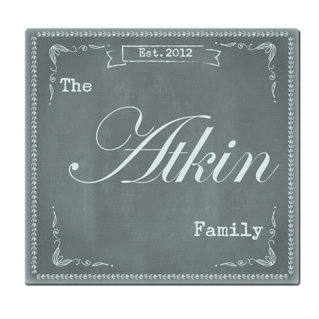 Personalised Family Chalk Glass Chopping Board/Worktop Saver - Chopping Boards at Gift Moments