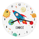 Personalised Rocket Wooden Wall Clock: 5 - Clocks By Gift Moments