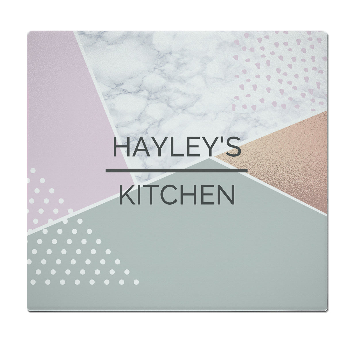 Personalised Geometric Glass Chopping Board/Worktop Saver - Chopping Boards at Gift Moments