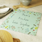 Personalised Busy Bee Glass Chopping Board/Worktop Saver - Chopping Boards at Gift Moments