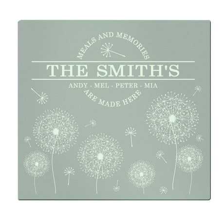 Personalised Dandelion Glass Chopping Board/Worktop Saver - Chopping Boards at Gift Moments