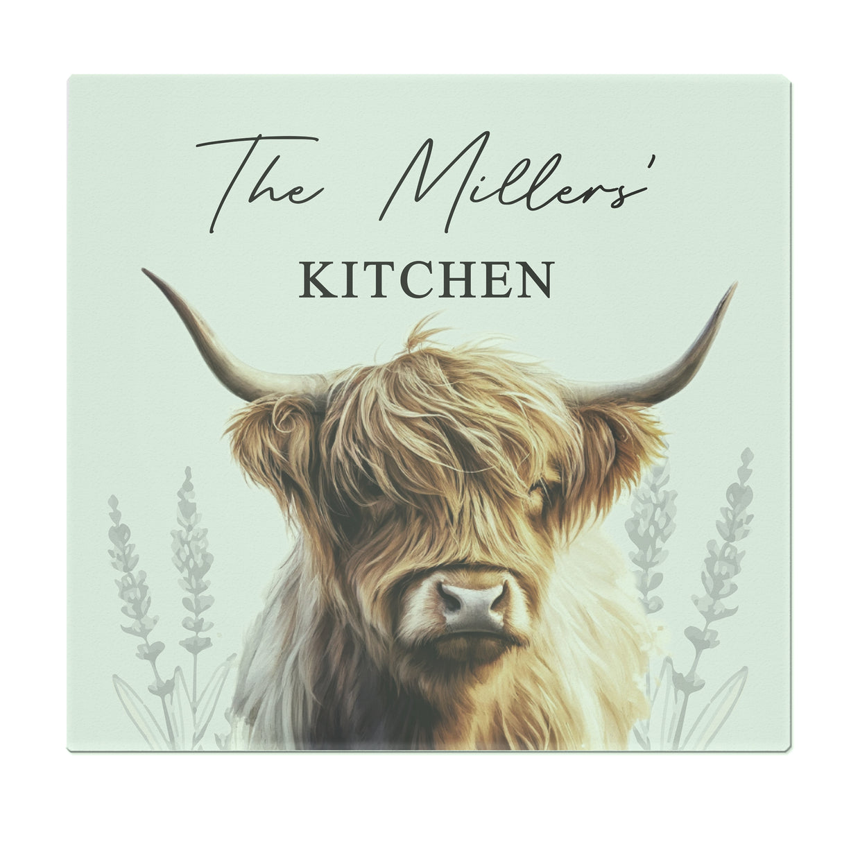 Personalised Highland Cow Glass Chopping Board - Chopping Boards at Gift Moments