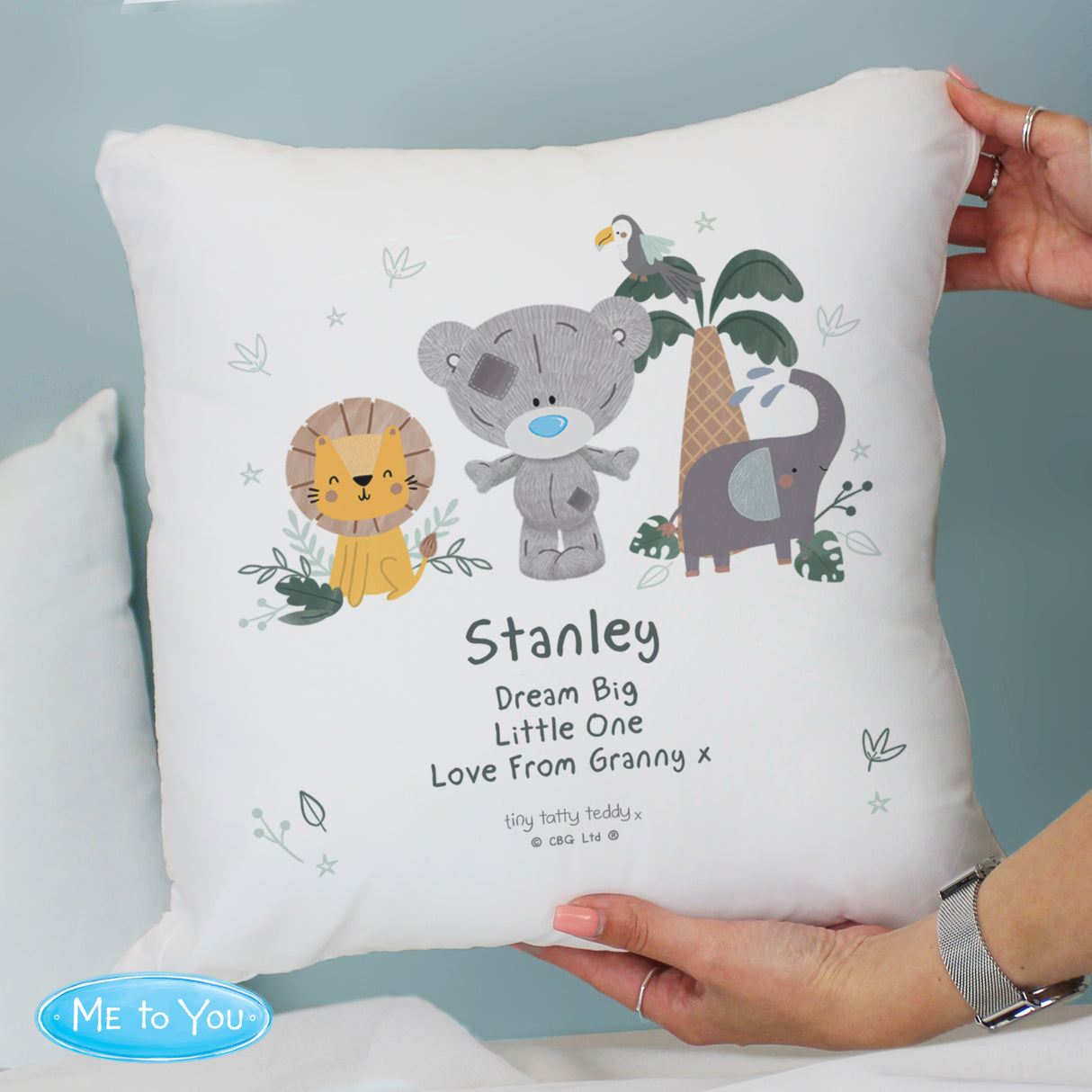 Personalised Tiny Tatty Teddy Jungle Animals Cushion: 1 - Cushions