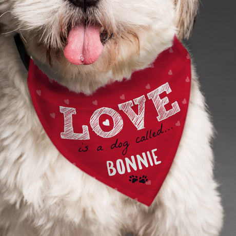 Personalised Love is... Dog Bandana - Pet Products at Gift Moments