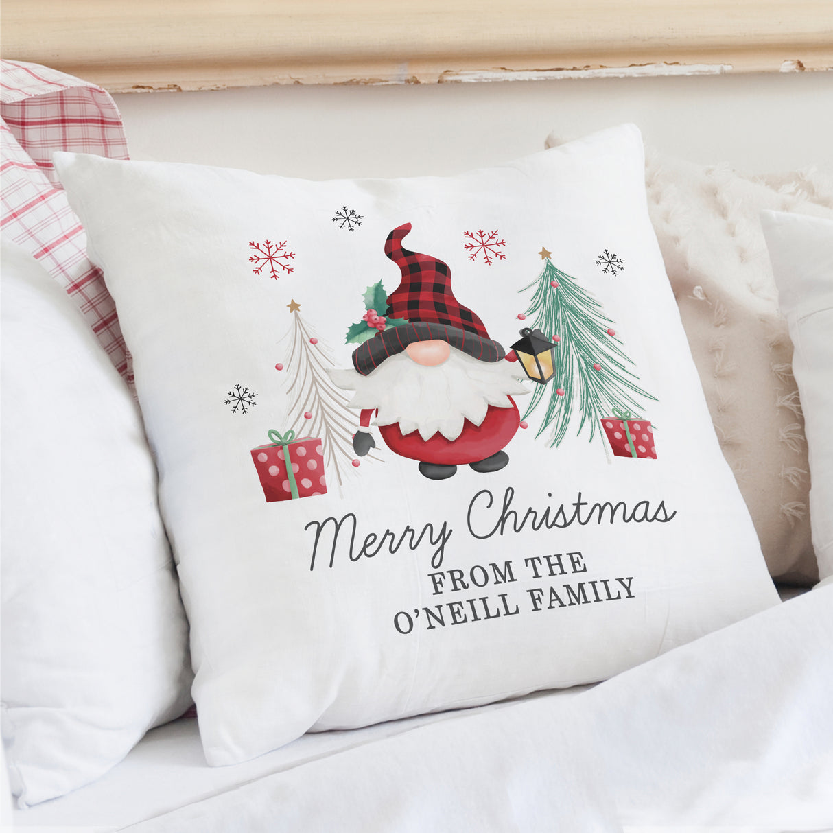 Personalised Gonk Christmas Cushion Default Title - Cushions at Gift Moments