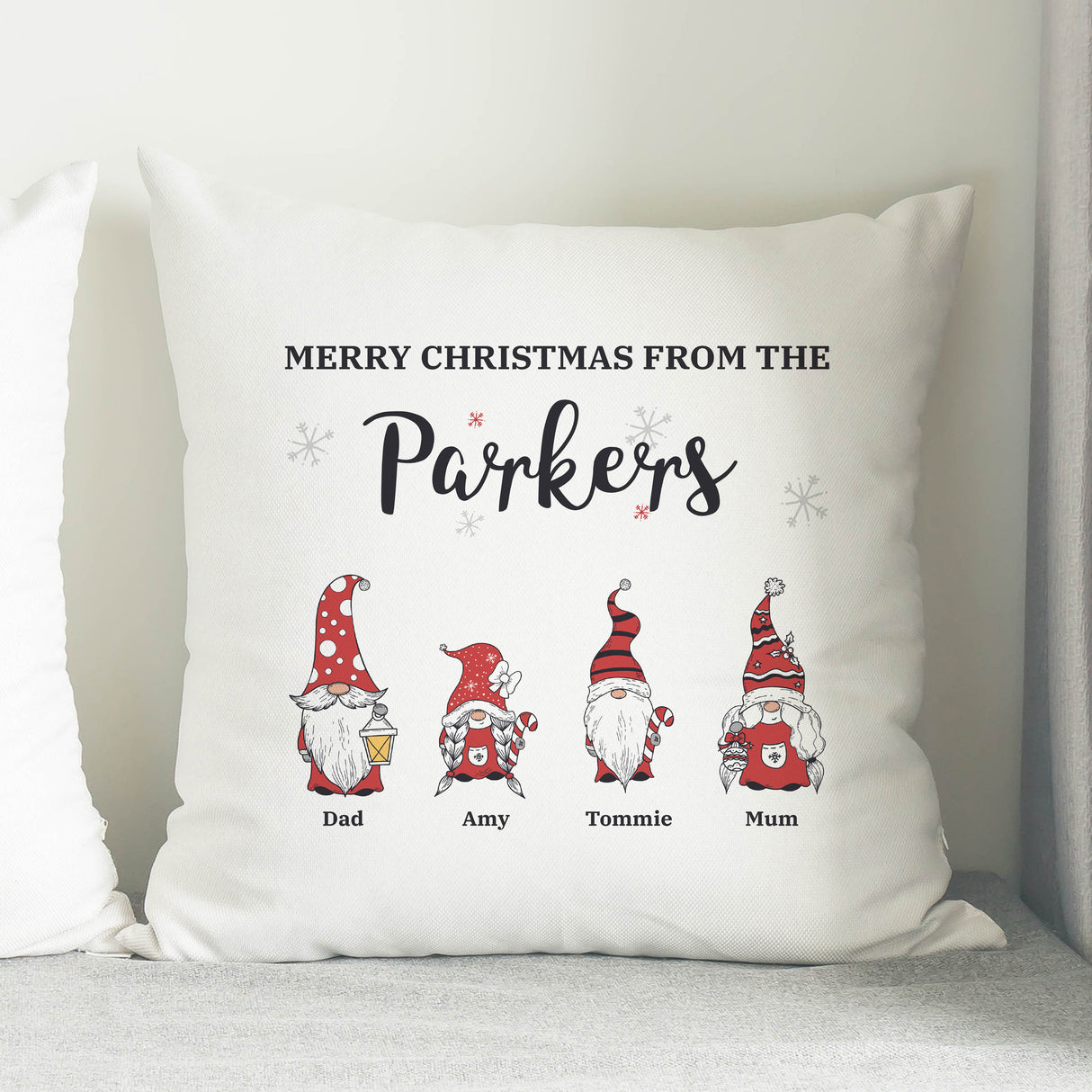 Personalised Gonk Family Christmas Cushion - Cushions at Gift Moments